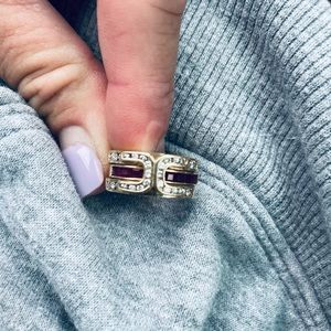 Gold (14k) ring 6.25 with rubies or emeralds